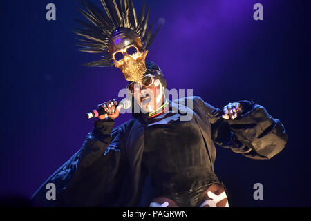 Ostrava, Czech Republic. 21st July, 2018. Jamaican singer Grace Jones performs at the 17th Colours of Ostrava music festival, on July 21, 2018, in Ostrava, Czech Republic. Credit: Jaroslav Ozana/CTK Photo/Alamy Live News Stock Photo