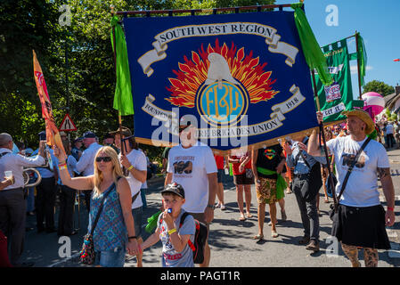 Tolpuddle, UK. 22nd July 2018. Tolpuddle MartyrsÕ Festival. Jeremy Corbyn took part in the procession through Tolpuddle. Organised by the TUC. Credit: Stephen Bell/Alamy Live News. Stock Photo