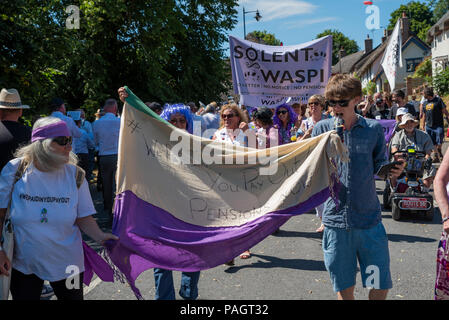 Tolpuddle, UK. 22nd July 2018. Tolpuddle MartyrsÕ Festival. Jeremy Corbyn took part in the procession through Tolpuddle. Organised by the TUC. Credit: Stephen Bell/Alamy Live News. Stock Photo