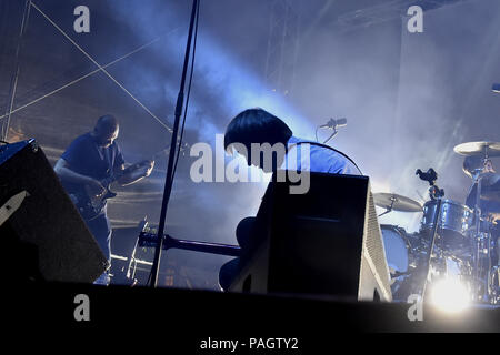 Ostrava, Czech Republic. 21st July, 2018. Polish band Trupa Trupa performs at the 17th Colours of Ostrava music festival, on July 21, 2018, in Ostrava, Czech Republic. Credit: Jaroslav Ozana/CTK Photo/Alamy Live News Stock Photo