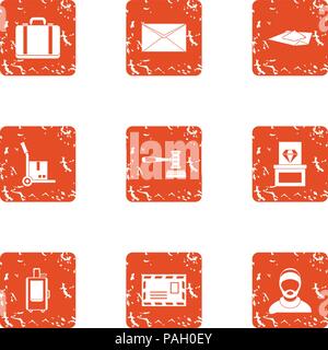 Involucre icons set, grunge style Stock Vector