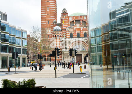 Westminster Cathedral in London, every day life in London. Stock Photo