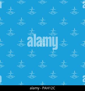 CPU with a heart beat pattern vector seamless blue Stock Vector