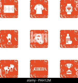 Primacy icons set, grunge style Stock Vector