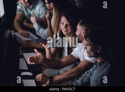 creative business team works overtime Stock Photo