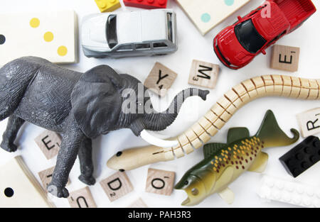 Classic, vintage-inspired children's toys. Stock Photo