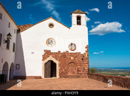 Ancient church of Maria de la Roca, near the town of Montbrio del Camp, Tarragona, Catalunya, Spain. Copy space for text Stock Photo