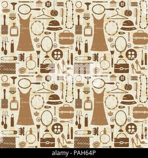 Beauty and fashion related seamless pattern background. Stock Vector