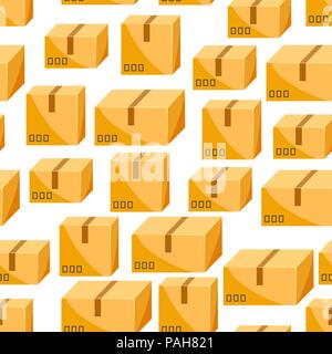 Seamless pattern of packing boxes. Stock Vector