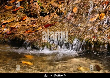 Stream in Thailand's Erawan Waterfalls National Park. Kanchanaburi region. Stock Photo