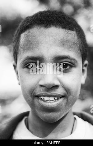 ETHIOPIA - SEPTEMBER 20, 2011: Portrait of an unidentified Ethiopian man in Ethiopia, Sep.20, 2011. People in Ethiopia suffer of poverty due to the un Stock Photo