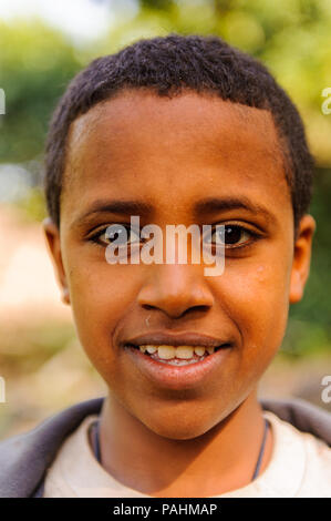 ETHIOPIA - SEPTEMBER 20, 2011: Portrait of an unidentified Ethiopian man in Ethiopia, Sep.20, 2011. People in Ethiopia suffer of poverty due to the un Stock Photo