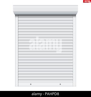 White Roller Shutters Isolated Stock Vector