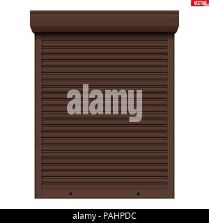 White Roller Shutters Isolated Stock Vector