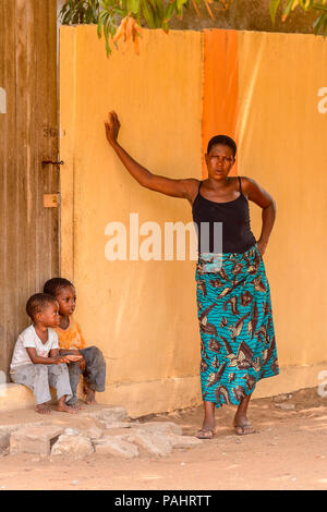 LOME, TOGO - MAR 9, 2013: Unidentified Togolese two little girls