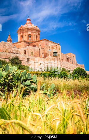 Mdina, Malta - a fortified city in the Northern Region of Malta, old capital of the island. Stock Photo