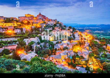 Gordes famous old village in Provence amazing sunset in France Stock Photo