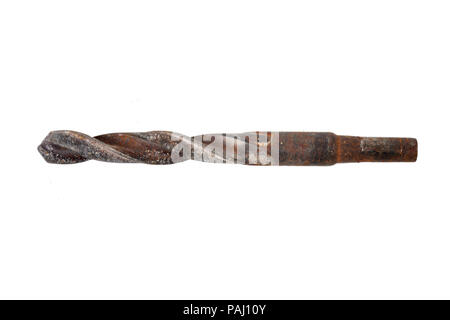 antique drill bit isolated on white Stock Photo