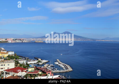 NAPLES, ITALY - OCTOBER 16, 2015: Panorama of Naples. Naples is the capital of the Italian region Campania and the third-largest municipality in Italy Stock Photo