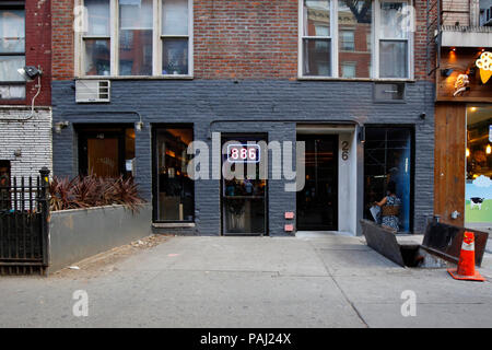 886, 26 St Marks Pl, New York, NY. exterior storefront of a taiwanese restaurant in the East Village neighborhood of Manhattan. Stock Photo