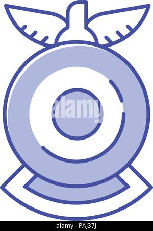 Firefighter badge with eagle. Fire department emblem or sign icon in flat design. Stock Vector