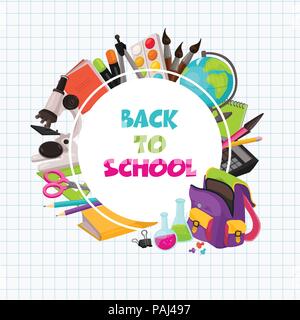 back to school composition Stock Vector
