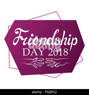 Illustration for friendship day, greeting cards with happy day of friendship, illustration for banners, posters, printing, t-shirts. Lettering, vector Stock Vector