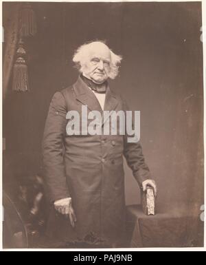 President Martin Van Buren. Artist: Mathew B. Brady (American, born Ireland, 1823?-1896 New York). Dimensions: 48.3 x 39.7 cm (19 x 15 5/8 in.). Date: 1855-58.  The eighth president of the United States, Martin Van Buren (1782-1862) was a seasoned statesman whose own clout was synonymous with the Democratic party's. He held office as attorney general and governor of New York, United States senator, and ambassador to England, secretary of state, and vice-president under Andrew Jackson. Although short in stature, Van Buren was a shrewd political stalwart whom the press dubbed 'The Little Magicia Stock Photo