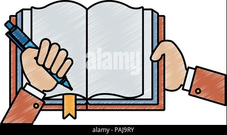 Hand writting on book vector illustration graphic design Stock Vector