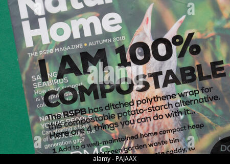 Mailing envelope made from 100% compostable potato starch UK Stock Photo
