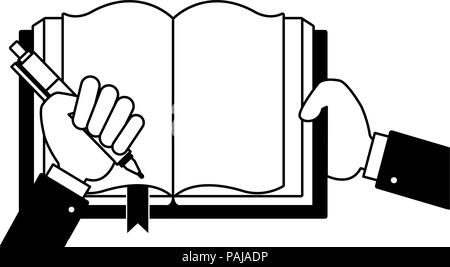 Hand writting on book vector illustration graphic design Stock Vector