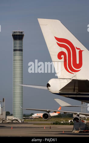 China Airlines Boeing 747 tail logo poppy emblem Stock Photo - Alamy