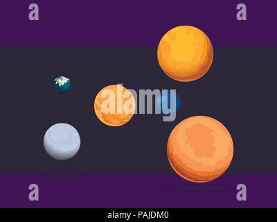 Planet set. Outer space. Vector illustration Stock Vector