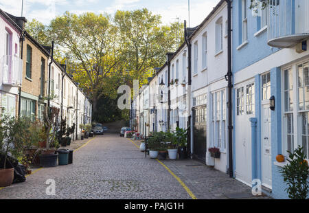 Upmarket mews houses in Kensington, west London, UK Stock Photo