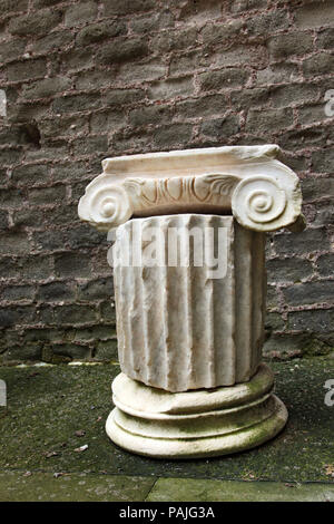 Mausoleo di Cecelia Metella - inside detail column - in Via Appia antica at Rome - Italy Stock Photo