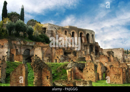 view over the ruins of the Roman Forum, Rome, Italy Stock Photo