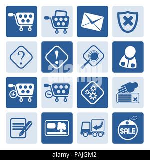 One tone Online Shop Icons - Vector Icon Set Stock Vector