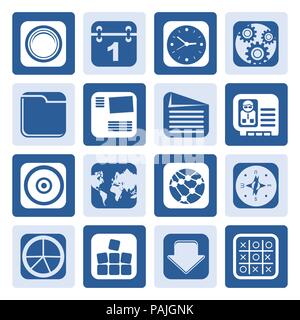 One tone Mobile Phone, Computer and Internet Icons - Vector Icon Set Stock Vector