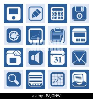 One tone Business, Office and Finance Icons - Vector Icon Set Stock Vector