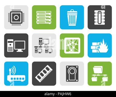 Flat Computer and website icons - vector icon set Stock Vector