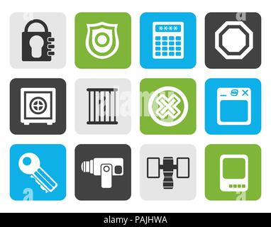 Flat Security and Business icons - vector icon set Stock Vector