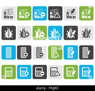 Flat 24 Business, office and website icons - vector icon set 2 Stock Vector