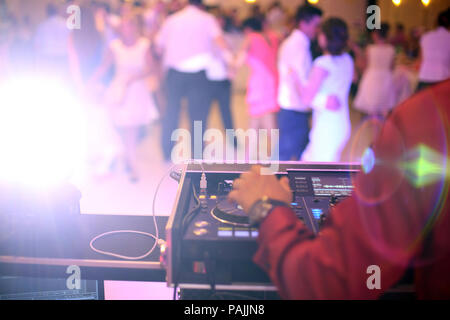 Dancing couples during party or wedding celebration Stock Photo
