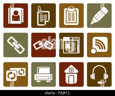 Flat internet and website icons - vector icon set Stock Vector