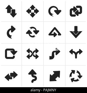 Black different kind of arrows icons - vector icon set Stock Vector