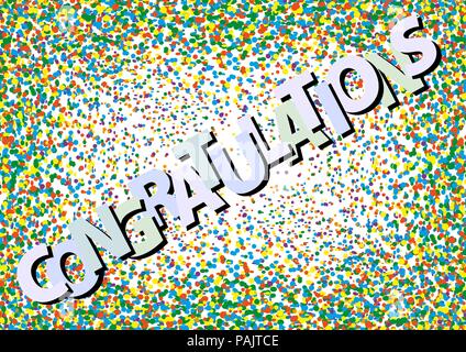 CONGRATULATIONS on colorful confetti swirl background Stock Vector
