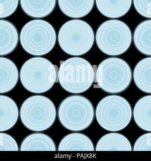 Seamless vector gradient rounds pattern blue on black Stock Vector