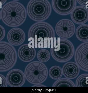 Seamless vector gradient rounds dark blue pattern for fabric, ceramic, textile, wrapping, craft Stock Vector