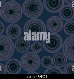 Seamless vector gradient rounds dark blue pattern Stock Vector