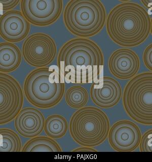 Seamless vector gradient rounds brown and blue pattern Stock Vector